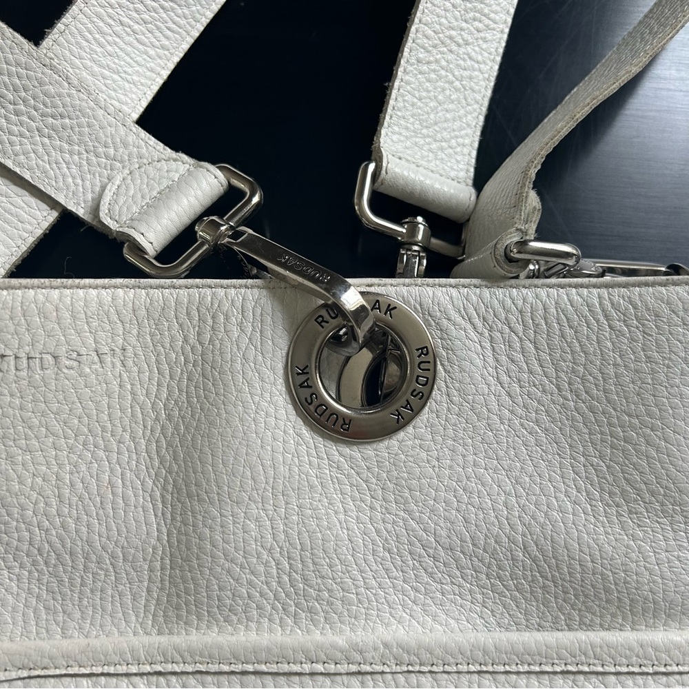 RUDSAK white Pebble Leather Shoulder Bag with Adjustable Straps - Picture 2 of 8